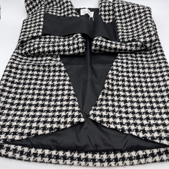 Six/Fifty Houndstooth Small/Medium Wool Wrens Cape  Jacket New Black White - Picture 5 of 14